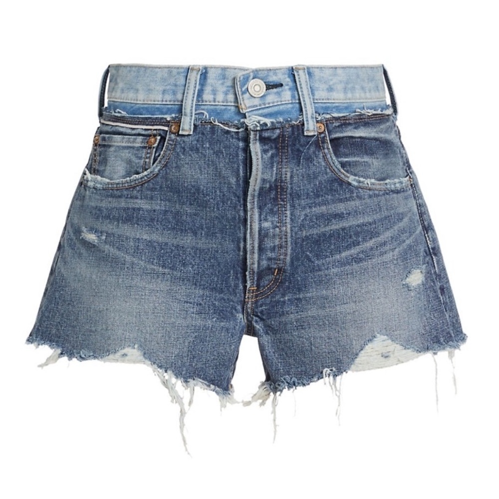 Moussy Vintage MV Lewiston Distressed Denim 100% Cotton Shorts NWT Sz 30 - Picture 7 of 14